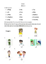 Bài tập Tiếng Anh Lớp 3 - Unit 1 Hello